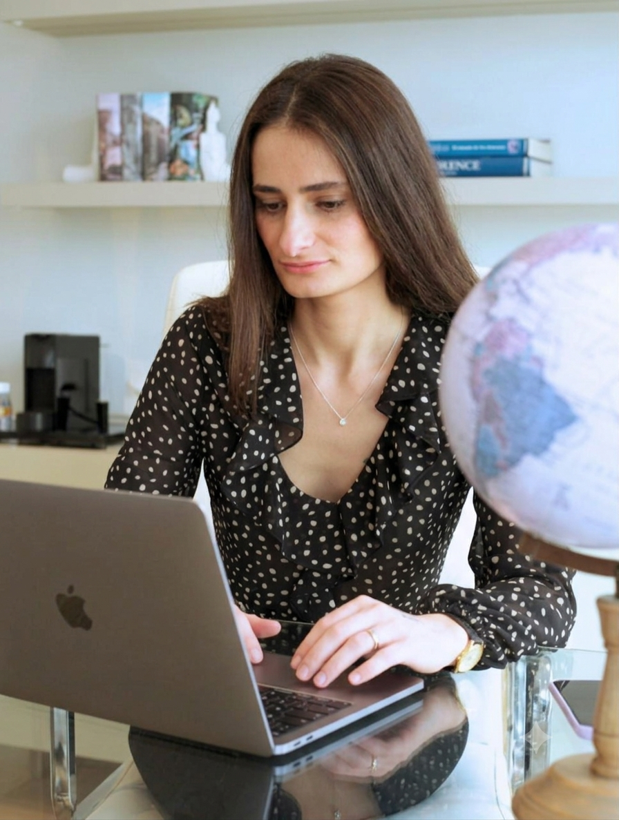 Nutricionista Mary Irmão em atendimento online pelo notebook